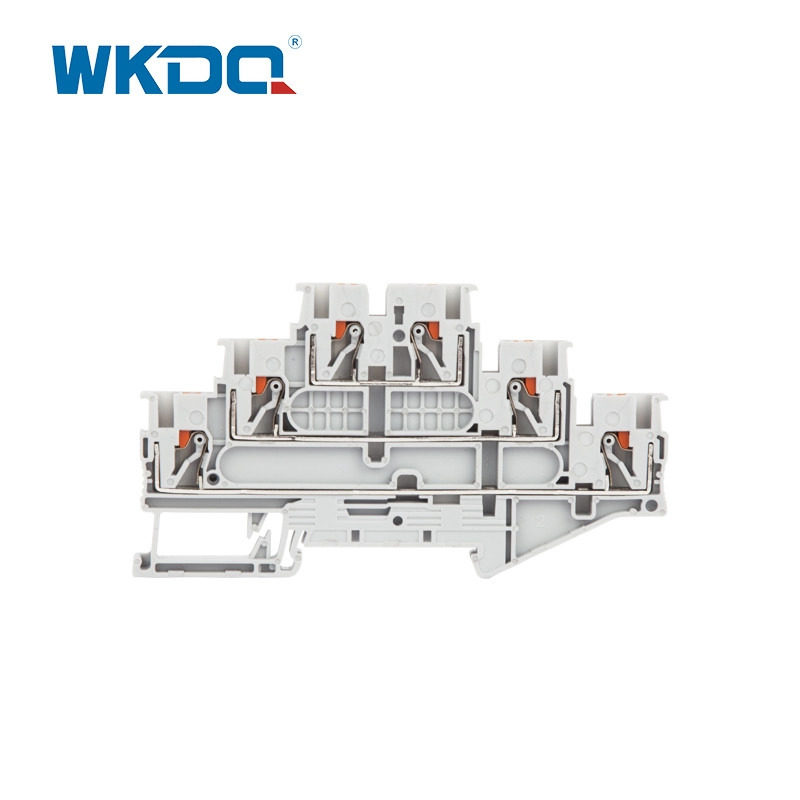 JPT 2.5 - 3L Push In Triple Level Terminal Blocks DIN Rail Flame Retardant PA66