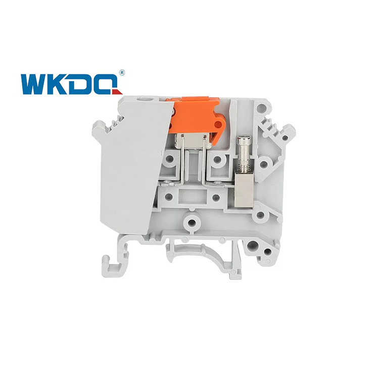 JUK 5-MTK P_P Skenskruvklämma Terminalblock Kniv Koppla från Lågspänning 800V_16A Med tunn struktur